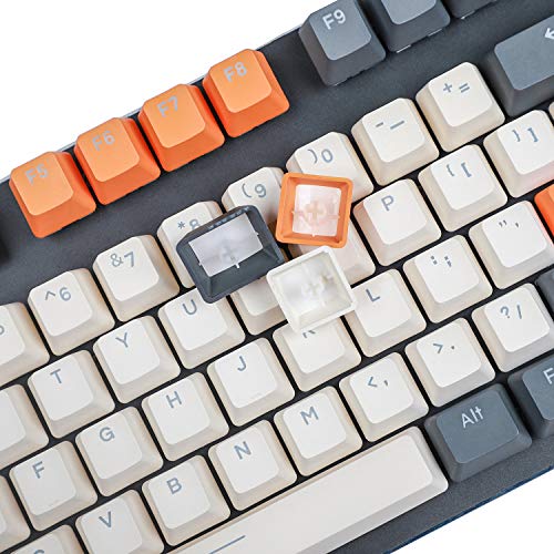 YMDK Double Shot 108 Dyed PBT Shine Through OEM Profile Rainbow Carbon Sunset Keycap for MX Switches Mechanical Keyboard（Only Keycap） (Carbon)