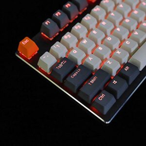 YMDK Double Shot 108 Dyed PBT Shine Through OEM Profile Rainbow Carbon Sunset Keycap for MX Switches Mechanical Keyboard（Only Keycap） (Carbon)