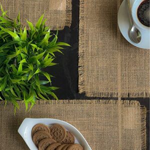 CHARDIN HOME Jute Burlap Placemats, Set of 4 Festive Table mats | 13''x19'' Natural Jute with Gold Lurex | Perfect for Weddings, Holidays, Birthdays, Occasions or Everyday