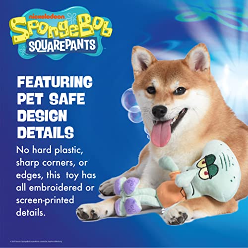 SpongeBob SquarePants for Pets Squidward Figure Plush Dog Toy | 9 Inch Medium Dog Toy for Spongebob Fans | Octopus Squeaky Dog Toy for All Dogs Made from Soft Plush Fabric