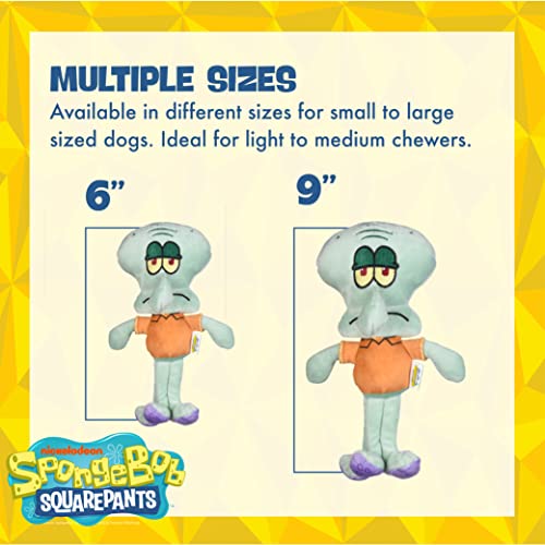 SpongeBob SquarePants for Pets Squidward Figure Plush Dog Toy | 9 Inch Medium Dog Toy for Spongebob Fans | Octopus Squeaky Dog Toy for All Dogs Made from Soft Plush Fabric