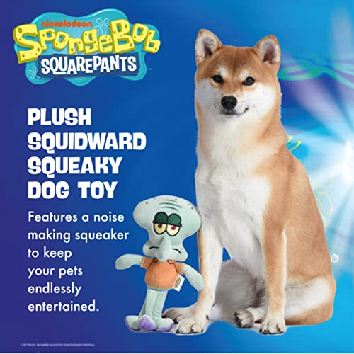 SpongeBob SquarePants for Pets Squidward Figure Plush Dog Toy | 9 Inch Medium Dog Toy for Spongebob Fans | Octopus Squeaky Dog Toy for All Dogs Made from Soft Plush Fabric