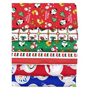 kesyoo quilted fabric 6pcs christmas cotton fabric sheet patchwork fabric scrap cotton quilting fabric cloth for diy sewing scrapbooking christmas dress crafts 50cm*40cm quilt fabric
