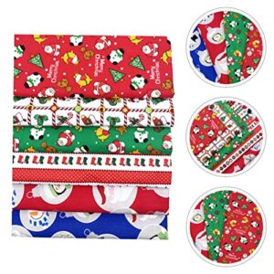 KESYOO Quilted Fabric 6pcs Christmas Cotton Fabric Sheet Patchwork Fabric Scrap Cotton Quilting Fabric Cloth for DIY Sewing Scrapbooking Christmas Dress Crafts 50cm*40cm Quilt Fabric