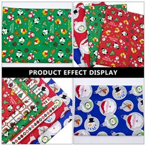 KESYOO Quilted Fabric 6pcs Christmas Cotton Fabric Sheet Patchwork Fabric Scrap Cotton Quilting Fabric Cloth for DIY Sewing Scrapbooking Christmas Dress Crafts 50cm*40cm Quilt Fabric