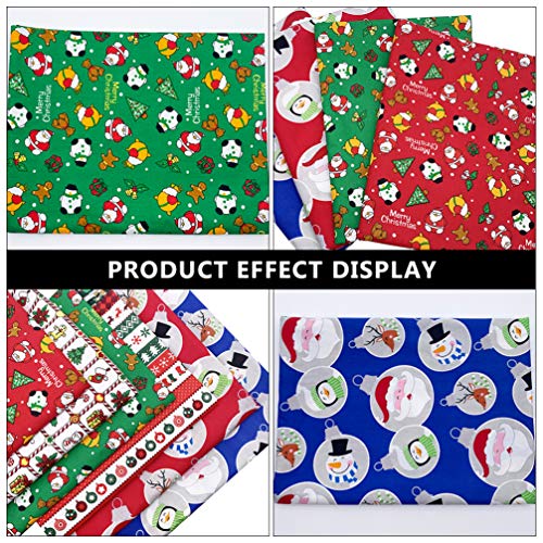 KESYOO Quilted Fabric 6pcs Christmas Cotton Fabric Sheet Patchwork Fabric Scrap Cotton Quilting Fabric Cloth for DIY Sewing Scrapbooking Christmas Dress Crafts 50cm*40cm Quilt Fabric