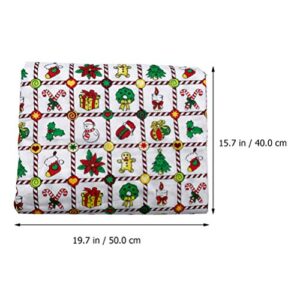 KESYOO Quilted Fabric 6pcs Christmas Cotton Fabric Sheet Patchwork Fabric Scrap Cotton Quilting Fabric Cloth for DIY Sewing Scrapbooking Christmas Dress Crafts 50cm*40cm Quilt Fabric