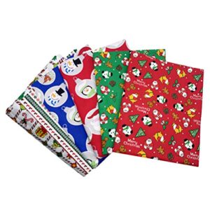 KESYOO Quilted Fabric 6pcs Christmas Cotton Fabric Sheet Patchwork Fabric Scrap Cotton Quilting Fabric Cloth for DIY Sewing Scrapbooking Christmas Dress Crafts 50cm*40cm Quilt Fabric