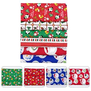 Cabilock Quilted Fabric 6pcs Christmas Cotton Fabric Sheet Patchwork Fabric Scrap Cotton Quilting Fabric Cloth for DIY Sewing Scrapbooking Christmas Dress Crafts 25cm*20cm Fabrics