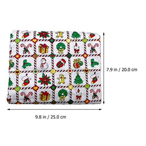 Cabilock Quilted Fabric 6pcs Christmas Cotton Fabric Sheet Patchwork Fabric Scrap Cotton Quilting Fabric Cloth for DIY Sewing Scrapbooking Christmas Dress Crafts 25cm*20cm Fabrics