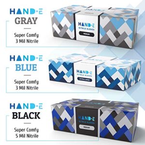 Hand-E Touch Blue Nitrile Disposable Gloves Large 100 Count - Latex Free Medical Exam Gloves, Powder Free Food Safe Cooking Gloves