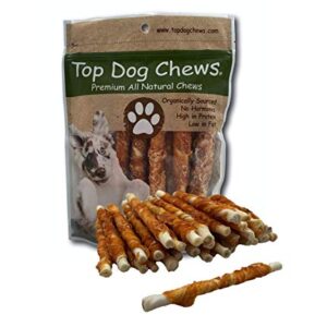 Top Dog Chews - All Natural Chicken Wrapped Rawhide Dog Twists (50 Pack), Natural Chew Sticks for Healthy Teeth and Happy Dogs, Delicious Dog Treats for Canine Dental Care