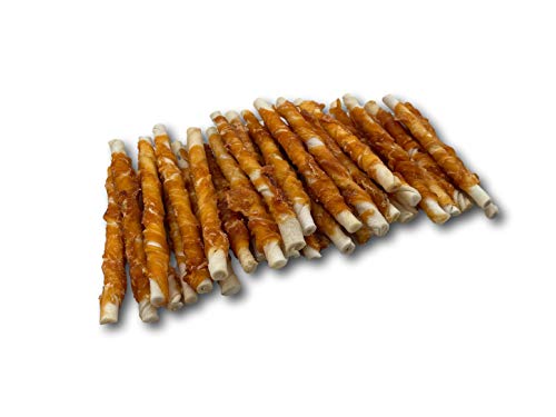 Top Dog Chews - All Natural Chicken Wrapped Rawhide Dog Twists (50 Pack), Natural Chew Sticks for Healthy Teeth and Happy Dogs, Delicious Dog Treats for Canine Dental Care