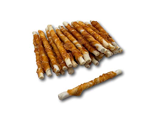 Top Dog Chews - All Natural Chicken Wrapped Rawhide Dog Twists (50 Pack), Natural Chew Sticks for Healthy Teeth and Happy Dogs, Delicious Dog Treats for Canine Dental Care