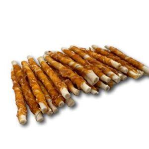 Top Dog Chews - All Natural Chicken Wrapped Rawhide Dog Twists (50 Pack), Natural Chew Sticks for Healthy Teeth and Happy Dogs, Delicious Dog Treats for Canine Dental Care