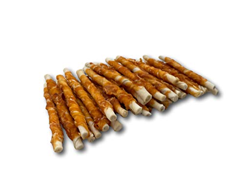 Top Dog Chews - All Natural Chicken Wrapped Rawhide Dog Twists (50 Pack), Natural Chew Sticks for Healthy Teeth and Happy Dogs, Delicious Dog Treats for Canine Dental Care