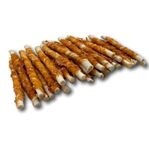 Top Dog Chews - All Natural Chicken Wrapped Rawhide Dog Twists (50 Pack), Natural Chew Sticks for Healthy Teeth and Happy Dogs, Delicious Dog Treats for Canine Dental Care