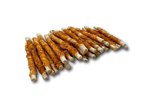 Top Dog Chews - All Natural Chicken Wrapped Rawhide Dog Twists (50 Pack), Natural Chew Sticks for Healthy Teeth and Happy Dogs, Delicious Dog Treats for Canine Dental Care