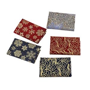 5pcs floral cotton fabric bundles 7.9 x 9.8 in sewing rectangular bundle, multi-color fabric patchwork fat quarters precut fabric scraps for christmas diy quilting, 03
