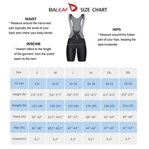 BALEAF Men's Cycling Bib Shorts 4D Padded, Road Bike Cycling Bibs Biking Bicycle Shorts Gel Pockets UPF50+ Black L