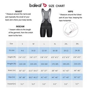 BALEAF Men's Cycling Bib Shorts 4D Padded, Road Bike Cycling Bibs Biking Bicycle Shorts Gel Pockets UPF50+ Black L