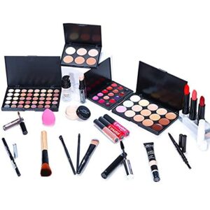 All in One Makeup Kit Makeup Kit for Women Full Kit Multipurpose Makeup Kit-Makeup Brush Set,Eyeshadow Palette,Lip Gloss Set, Makeup Bag,Eyebrow Pencil,Mascara and Face Makeup