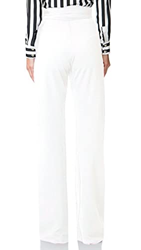 Lucuna Women's Stretchy High Waisted Loose Fit Bootcut Office Work Long Pants with Belt