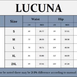 Lucuna Women's Stretchy High Waisted Loose Fit Bootcut Office Work Long Pants with Belt