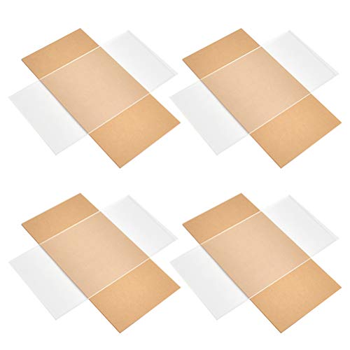 BUYGOO 4Pack Clear Acrylic Sheet 6″ x 12″ x 1/8" Clear Plexiglass Sheet Clear Plastic Square Sheet, DIY Materials for Househld Decoration, Advertisement Signs, Display, Picture Frame, Painting