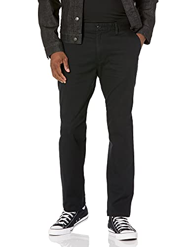 DC APPAREL mens Worker Straight Chino Casual Pants, Black, 34W x 32L US