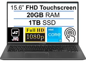 asus newest vivobook 15.6" fhd touchscreen laptop, 11th gen intel i3-1115g4 up to 4.1ghz, 20gb ddr4 ram, 1tb ssd, fingerprint reader, backlit keyboard, wifi, hdmi, windows 10 s, jvq mp