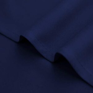 Navy Blue Short Curtains for Kitchen Pack 2 Panels Rod Pocket Thermal Insulated Room Darkening Light Cold Blocking Blackout Bathroom Curtains Window for RV Small Boys Bedroom Dark Blue, 34 X 24