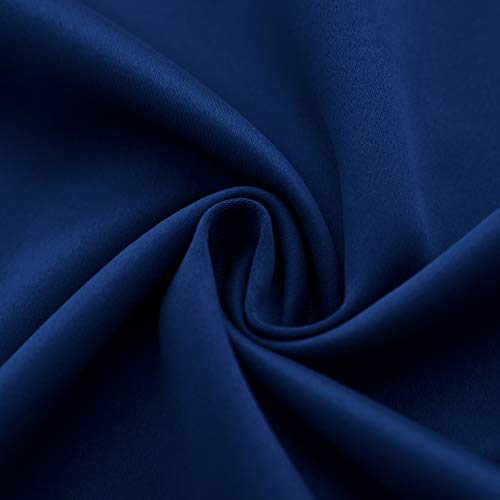 Navy Blue Short Curtains for Kitchen Pack 2 Panels Rod Pocket Thermal Insulated Room Darkening Light Cold Blocking Blackout Bathroom Curtains Window for RV Small Boys Bedroom Dark Blue, 34 X 24