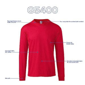 Gildan Heavy Cotton Long Sleeve T-Shirt, Style G5400, 2-Pack, Safety Green, Medium