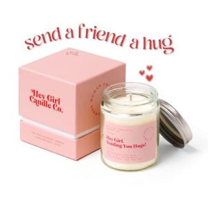 Hug in A Jar Candles Gifts for Women, Thinking of You Gift Candles, Sweet Fig + Grapefruit 10oz Long Lasting Aromatherapy Candle in Glass Jar with Gift Box