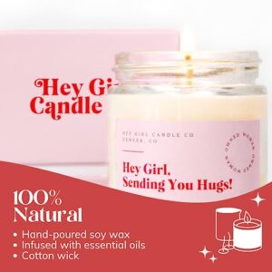 Hug in A Jar Candles Gifts for Women, Thinking of You Gift Candles, Sweet Fig + Grapefruit 10oz Long Lasting Aromatherapy Candle in Glass Jar with Gift Box