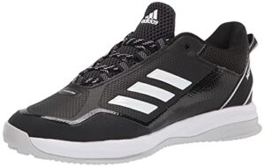 adidas men's icon 7 turf baseball shoe, black/white/silver metallic, 12
