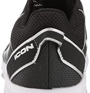 adidas Men's Icon 7 Turf Baseball Shoe, Black/White/Silver Metallic, 12