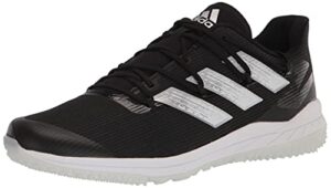 adidas men's adizero afterburner 8 turf baseball shoe, black/silver metallic/white, 11