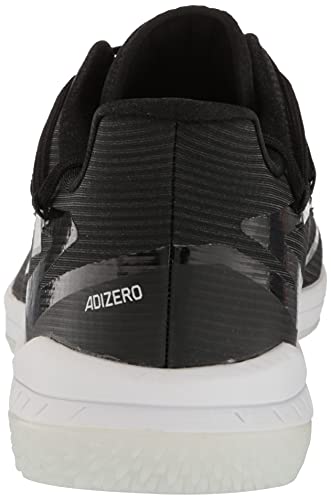 adidas Men's Adizero Afterburner 8 Turf Baseball Shoe, Black/Silver Metallic/White, 11