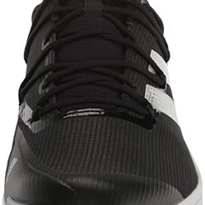 adidas Men's Adizero Afterburner 8 Turf Baseball Shoe, Black/Silver Metallic/White, 11