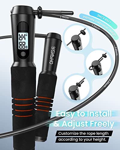 RENPHO Smart Jump Rope, Fitness Skipping Rope with APP Data Analysis, Workout Ropes for Home Gym, Crossfit, Jumping Counter Exercise Men, Women