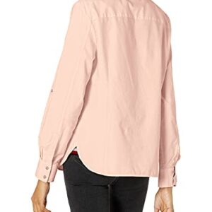 Tommy Hilfiger Button-Down Shirts for Women, Casual Tops, Ballerina Pink 01, Large