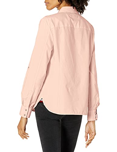 Tommy Hilfiger Button-Down Shirts for Women, Casual Tops, Ballerina Pink 01, Large