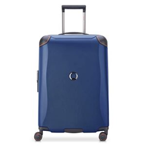 delsey paris cactus hardside luggage with spinner wheels, navy, checked-medium 24 inch