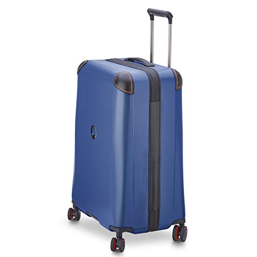 DELSEY Paris Cactus Hardside Luggage with Spinner Wheels, Navy, Checked-Medium 24 Inch