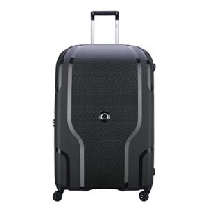 delsey paris clavel hardside expandable luggage with spinner wheels, black, checked-large 30 inch