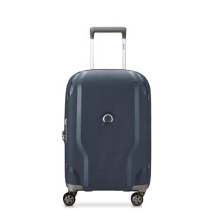 delsey paris clavel hardside expandable luggage with spinner wheels, blue jean, carry-on 19 inch