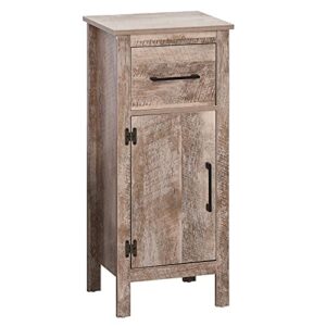 kleankin Bathroom Floor Cabinet Storage Cupboard with Drawer and Adjustable Shelf for Entryway or Living Room, Barnwood