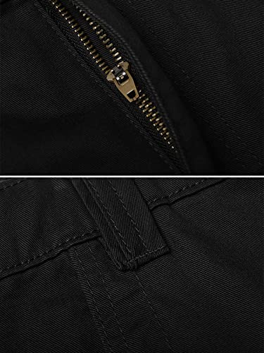 OCHENTA Men's Military Cargo Pants with 8 Pockets, Relax fit for Casual Work Combat Army Trousers Black 42